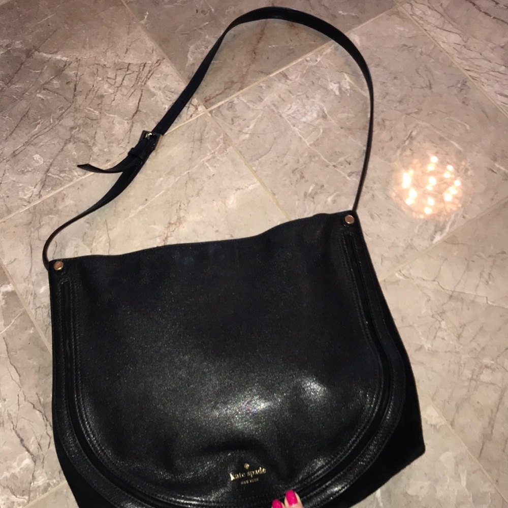 Kate Spade black leather crossbody purse